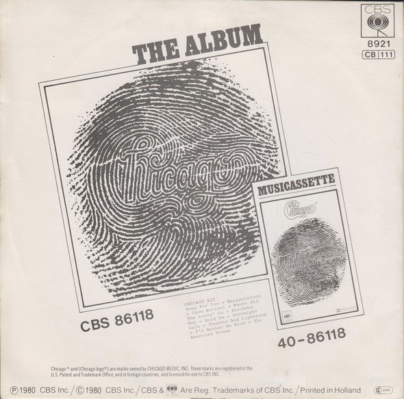 Chicago (2) : Song For You (7", Single)