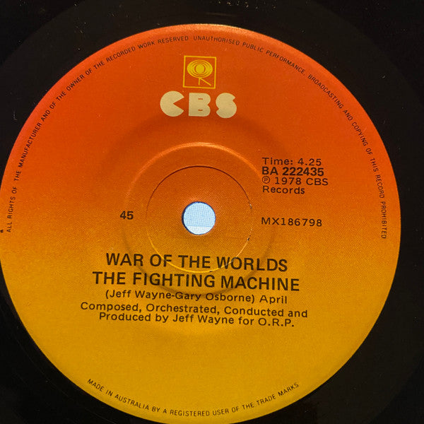Jeff Wayne Feat. Justin Hayward : War Of The Worlds Forever Autumn (7", Single)