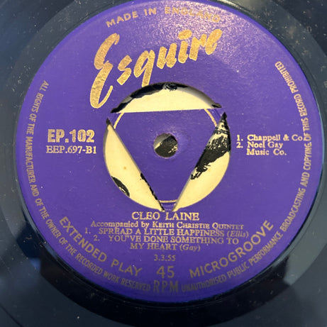 Cleo Laine Accompanied By Keith Christie Quintet : Cleo Sings British (7", EP)
