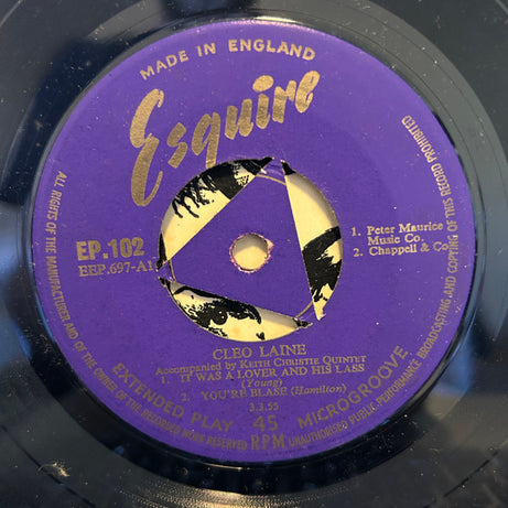 Cleo Laine Accompanied By Keith Christie Quintet : Cleo Sings British (7", EP)