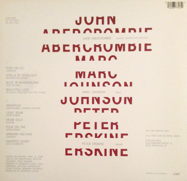 John Abercrombie, Marc Johnson (2), Peter Erskine : John Abercrombie, Marc Johnson, Peter Erskine (LP, Album)