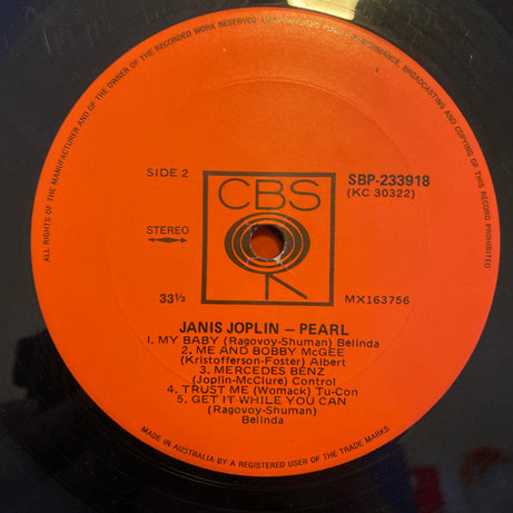 Janis Joplin : Pearl (LP, Album)