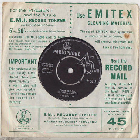 The Beatles : From Me To You (7", Single, Mono, RP)