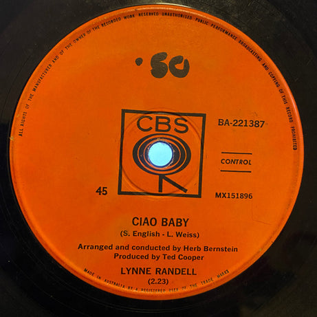 Lynne Randell : Ciao Baby (7", Single)