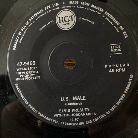 Elvis Presley : Stay Away / U.S. Male (7", Single)