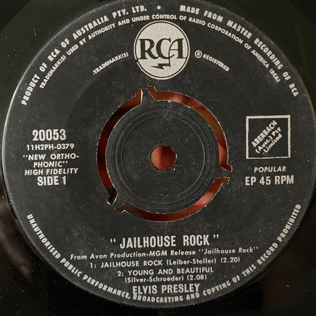 Elvis Presley : Jailhouse Rock (7", Album, EP)