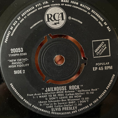 Elvis Presley : Jailhouse Rock (7", Album, EP)