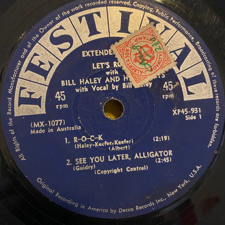 Bill Haley And His Comets : Let's Rock (7", EP, Mono)