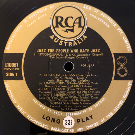 Various : Jazz For People Who Hate Jazz (LP, Comp, Mono, Uni)