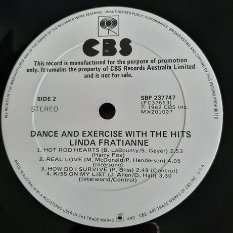 Linda Fratianne : Dance & Exercise With The Hits (LP, Album, Promo)