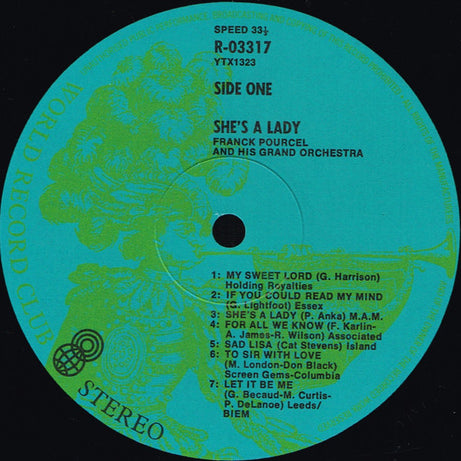 Franck Pourcel : She's A Lady (LP, Album, Club, RE)