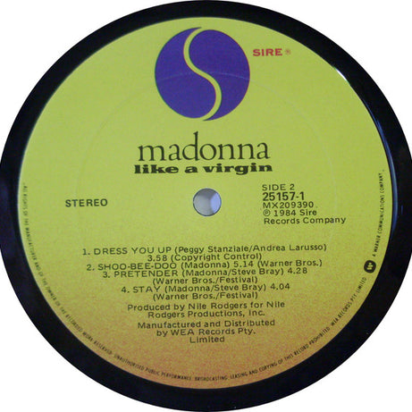 Madonna : Like A Virgin (LP, Album)