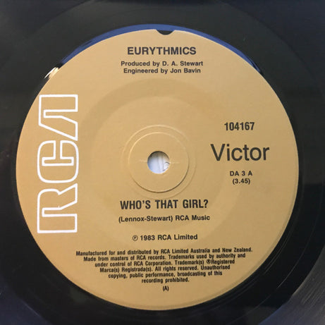 Eurythmics : Who's That Girl? (7", Single)