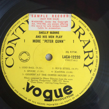 Shelly Manne & His Men : Shelly Manne And His Men Play More 'Peter Gunn' (LP, Mono, Fli)