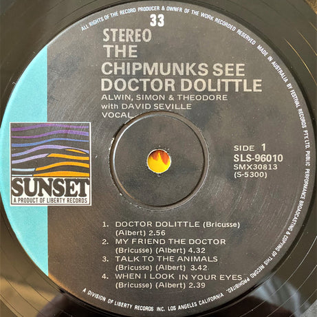 The Chipmunks : The Chipmunks See Doctor Dolittle (LP, Album)