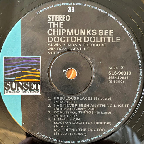 The Chipmunks : The Chipmunks See Doctor Dolittle (LP, Album)