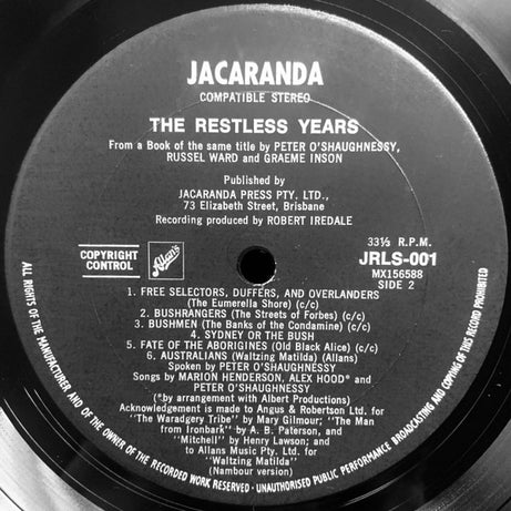 Marion Henderson, Alex Hood, Peter O'Shaughnessy : The Restless Years (LP, Album)