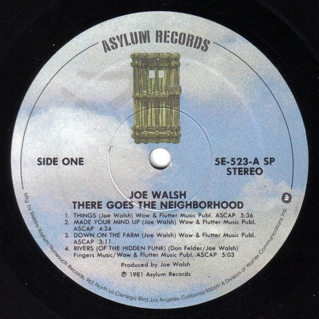 Joe Walsh : There Goes The Neighborhood (LP, Album, SP )