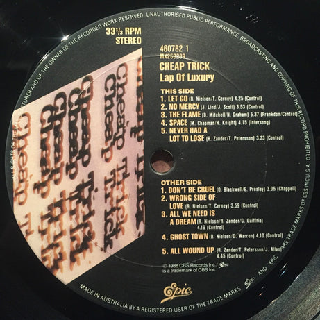 Cheap Trick : Lap Of Luxury (LP, Album)