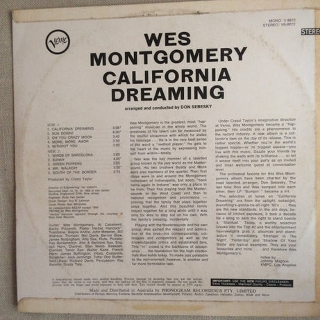 Wes Montgomery : California Dreaming (LP, Fli)