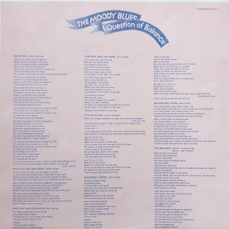 The Moody Blues : A Question Of Balance (LP, Album, M/Print, Gat)