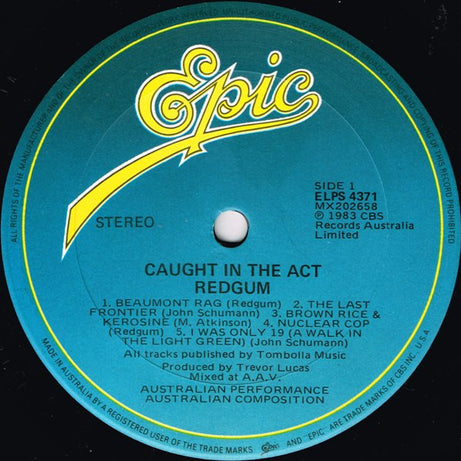 Redgum : Caught In The Act (LP, Album + 7", EP, Bon)