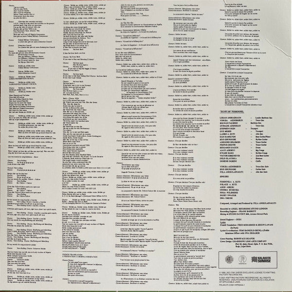 Fela Kuti & Egypt 80 : O.D.O.O. (Overtake Don Overtake Overtake) (LP, Album, RE)