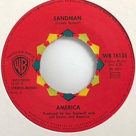 America (2) : A Horse With No Name (7", Single)