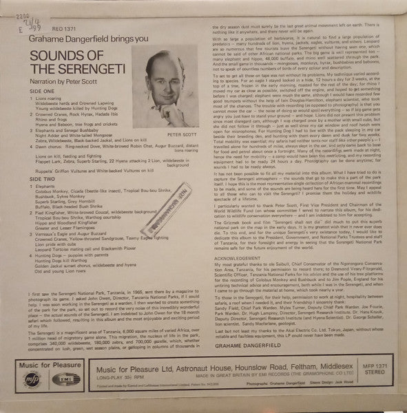 Grahame Dangerfield : Sounds Of The Serengeti (LP)