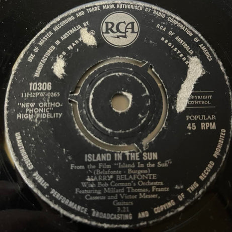 Harry Belafonte : Cocoanut Woman / Island In The Sun (7", Lab)