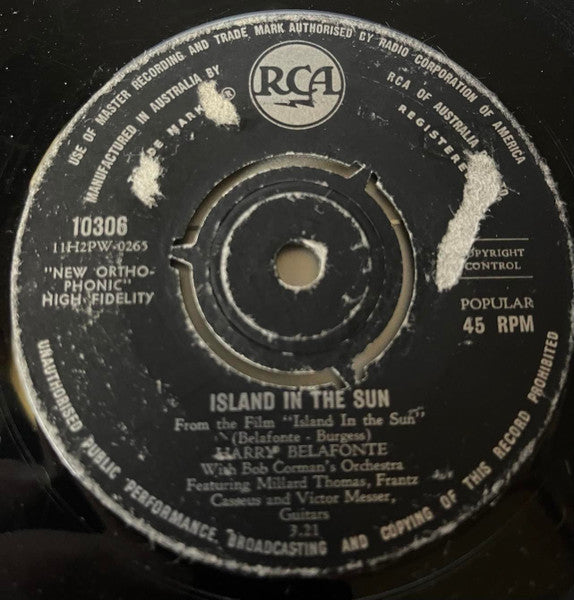 Harry Belafonte : Cocoanut Woman / Island In The Sun (7", Lab)