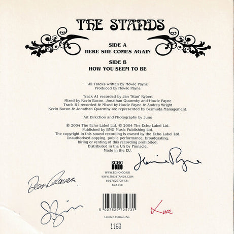 The Stands : Here She Comes Again (7", Single, Ltd, Num)