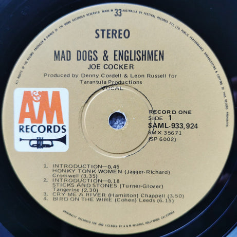 Joe Cocker : Mad Dogs & Englishmen (2xLP, Album, Gat)