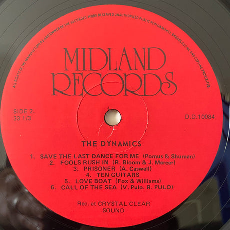 The Dynamics (50) : Sincerely Yours (LP, Album)