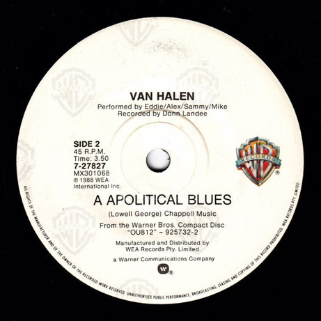 Van Halen : When It's Love (7", Single)