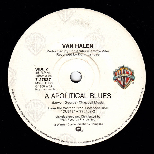 Van Halen : When It's Love (7", Single)