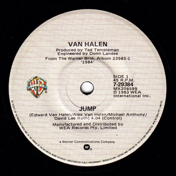 Van Halen : Jump (7", Single)