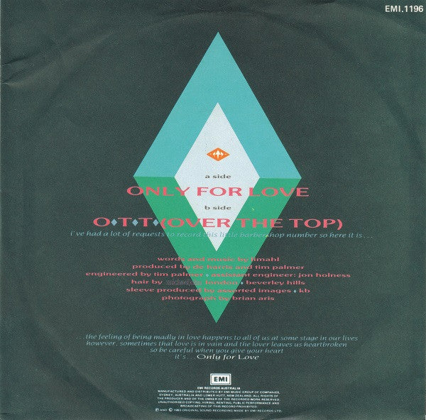 Limahl : Only For Love (7", Single)