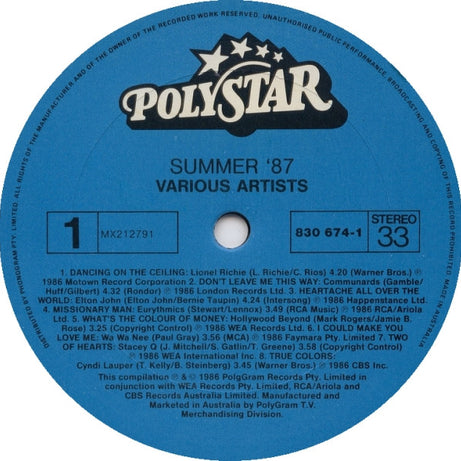 Various : Summer '87 (LP, Comp)