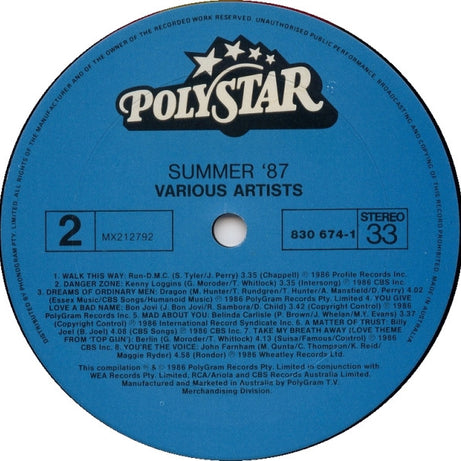 Various : Summer '87 (LP, Comp)