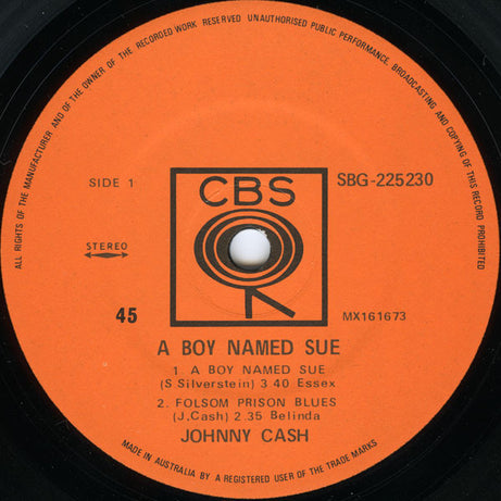 Johnny Cash : A Boy Named Sue (7", EP)
