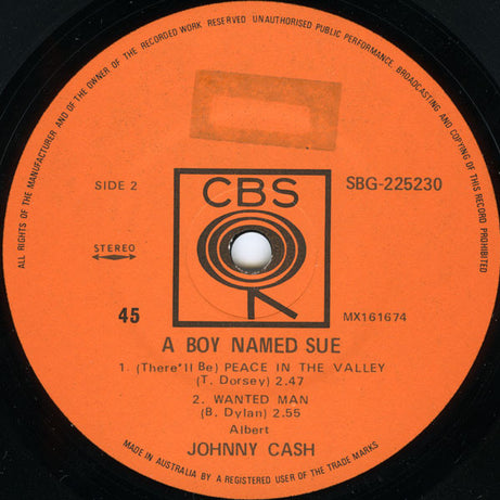Johnny Cash : A Boy Named Sue (7", EP)