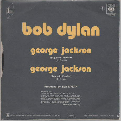Bob Dylan : George Jackson (7", Single)