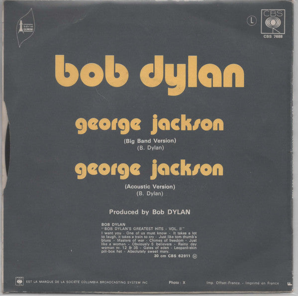 Bob Dylan : George Jackson (7", Single)