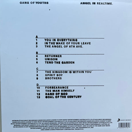 Gang of Youths : Angel In Realtime. (2xLP, Album, Ltd, Ora)