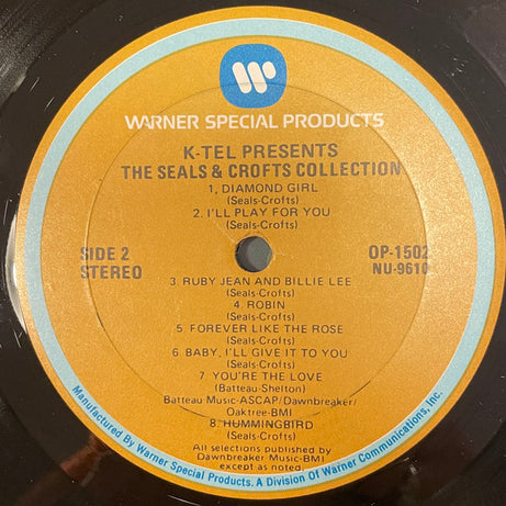 Seals & Crofts : K-Tel Presents The Seals & Crofts Collection (LP, Comp, Gol)