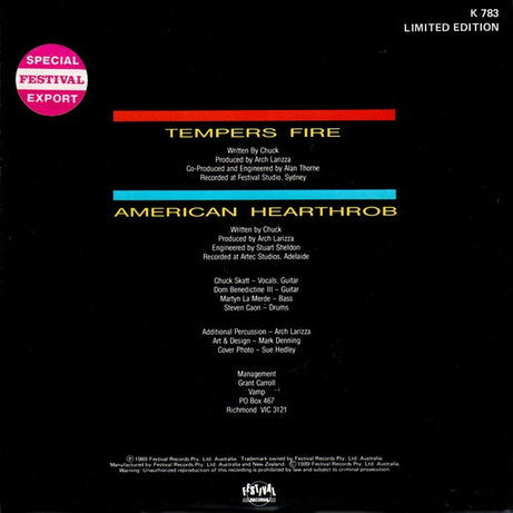 The Mad Turks From Istanbul : Tempers Fire (7", Single, Ltd)