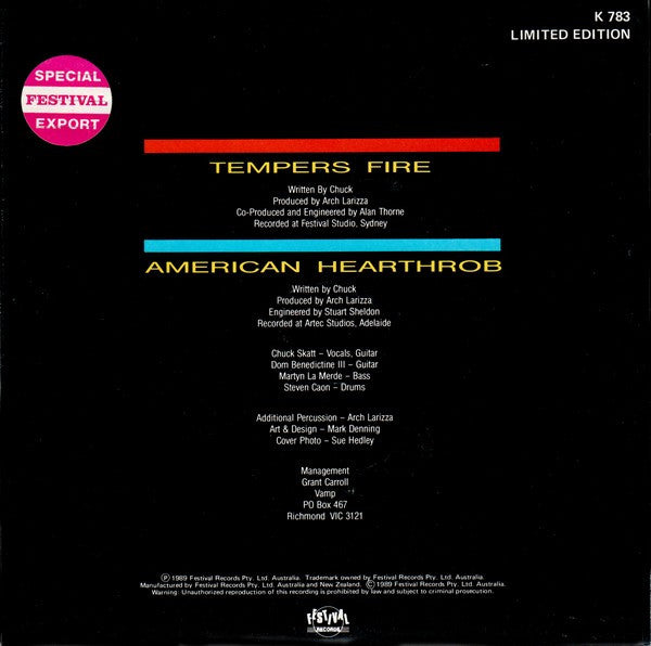 The Mad Turks From Istanbul : Tempers Fire (7", Single, Ltd)