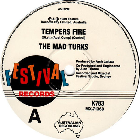 The Mad Turks From Istanbul : Tempers Fire (7", Single, Ltd)