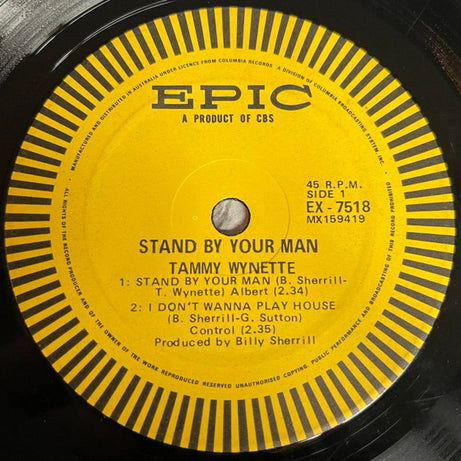 Tammy Wynette : Stand By Your Man (7", EP, Lab)